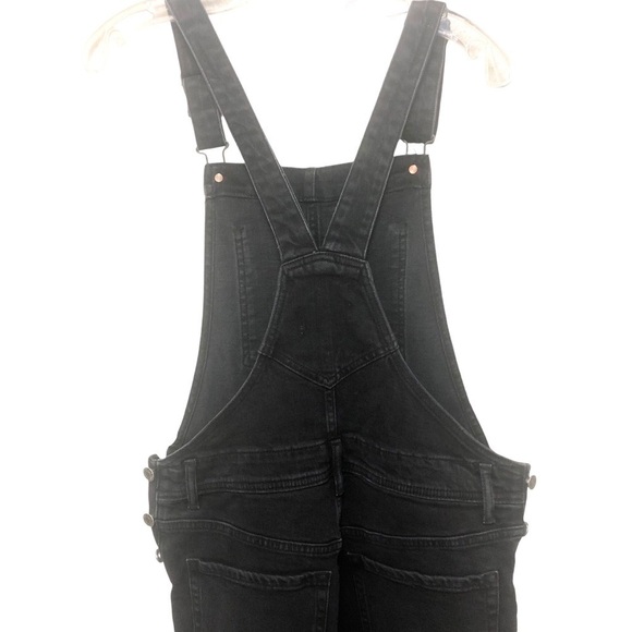 NWT Old Navy SIZE 6 TALL Distressed Festival Farmers Black Women’s Jean Overalls - Picture 8 of 15
